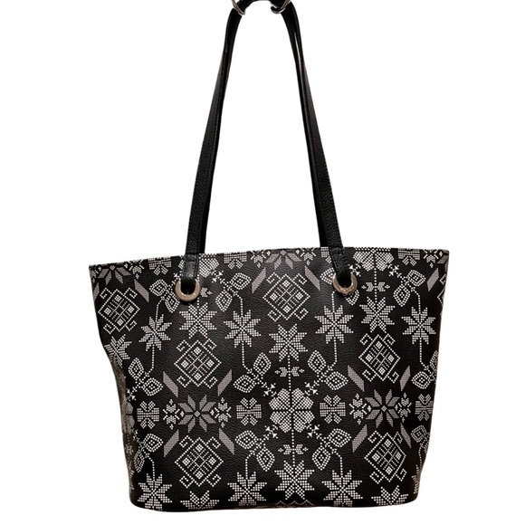 Pineda Covalin Handbags - VINTAGE RARE Pineda Covalin Tote
Floral White Snowflakes Print